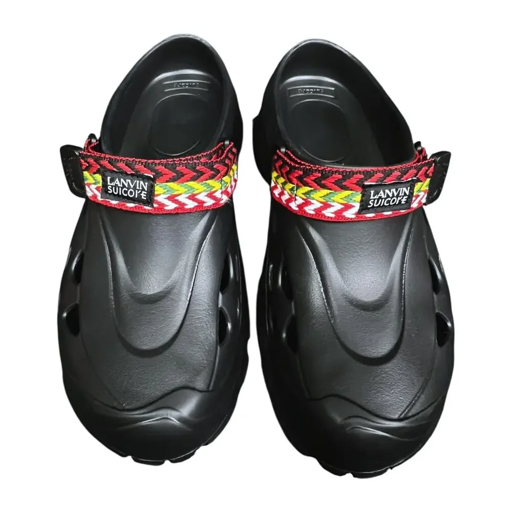 Lanvin x Suicoke Black Mok Curb Mules Men's US 9 $350 Retail Luxury Slides NIB